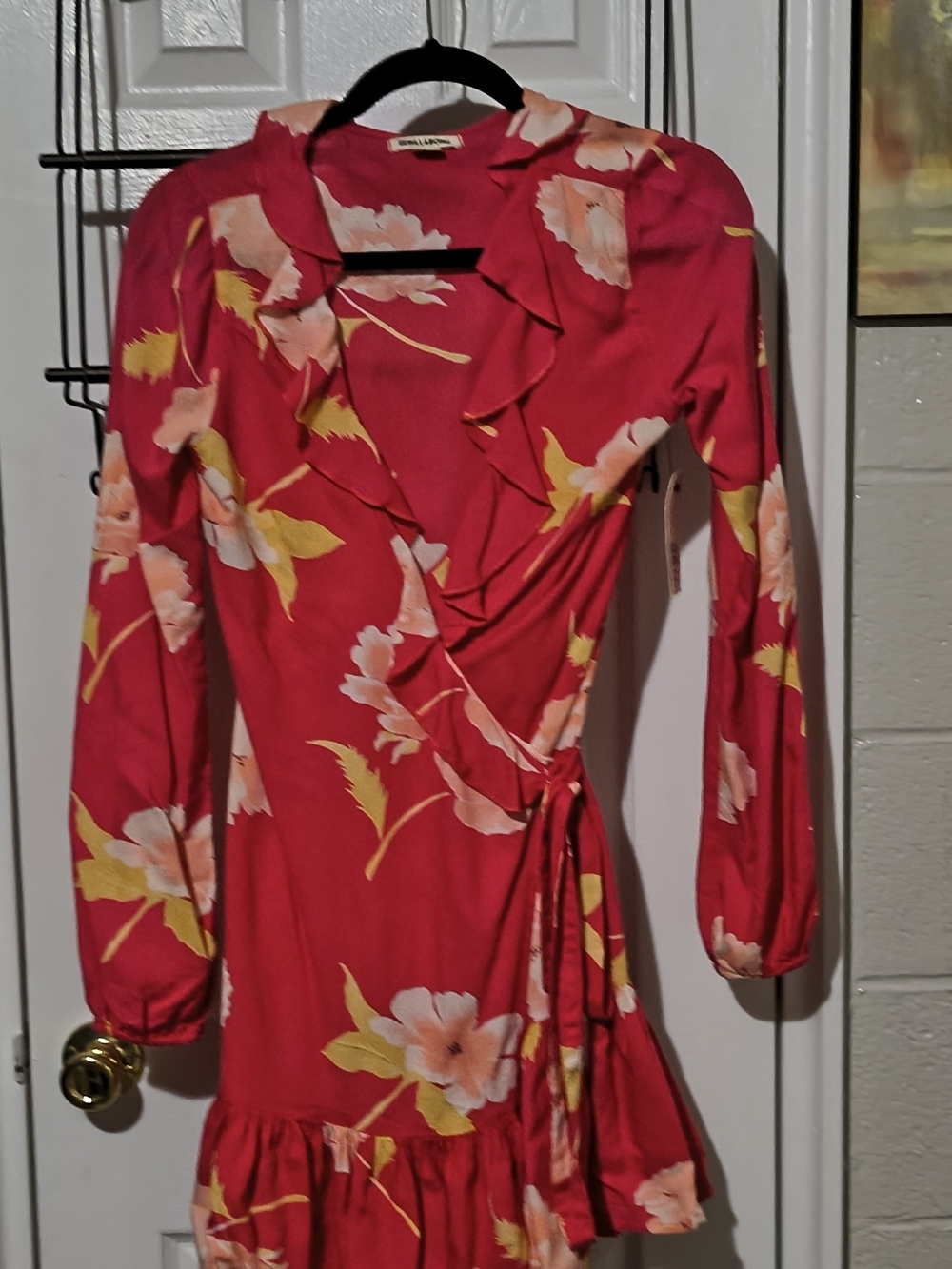 Billabong Fuchsia Floral Wrap Dress